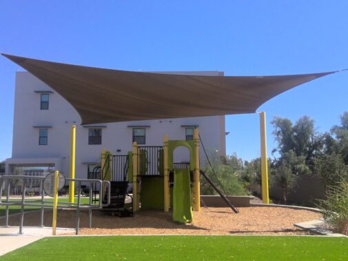 Commercial Fabric Shade Sail Structure
