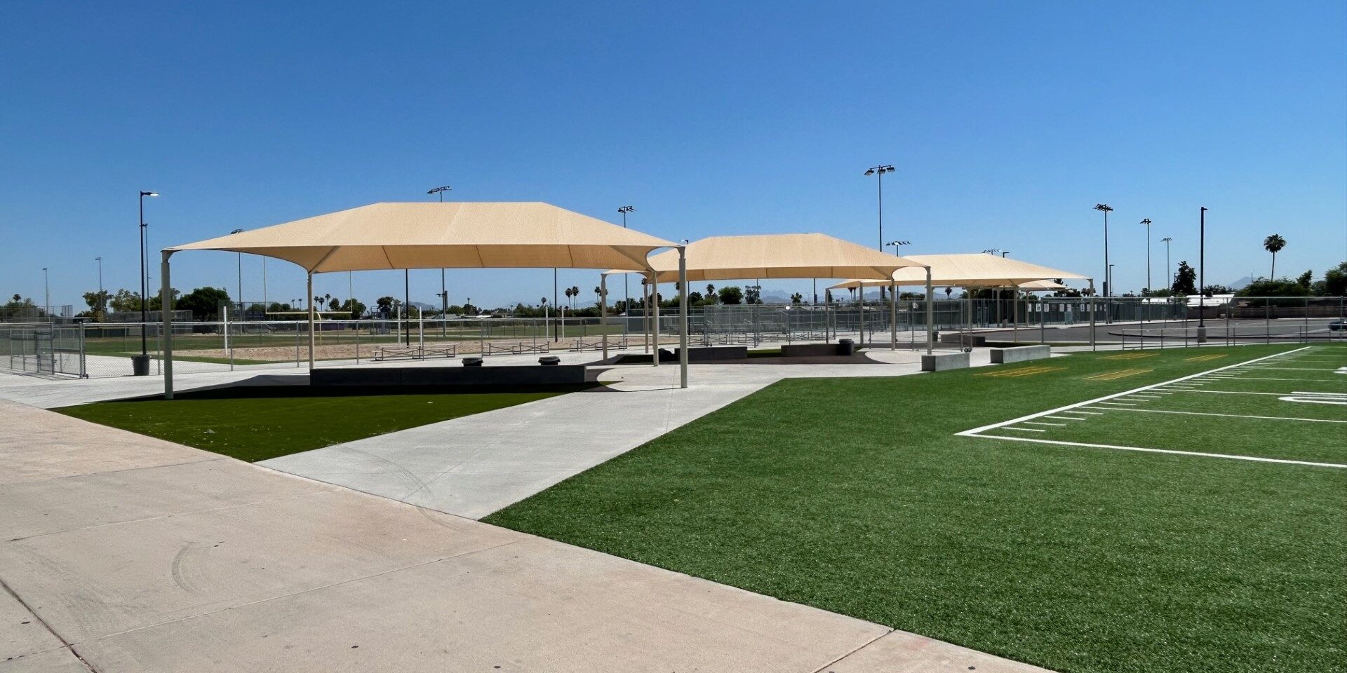 Mesa High School Multiple Hip Shade Structures